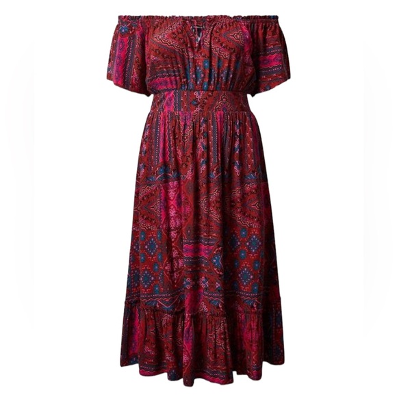 torrid Dresses & Skirts - NWT Tea Length Challis Off-Shoulder Dress |22/24